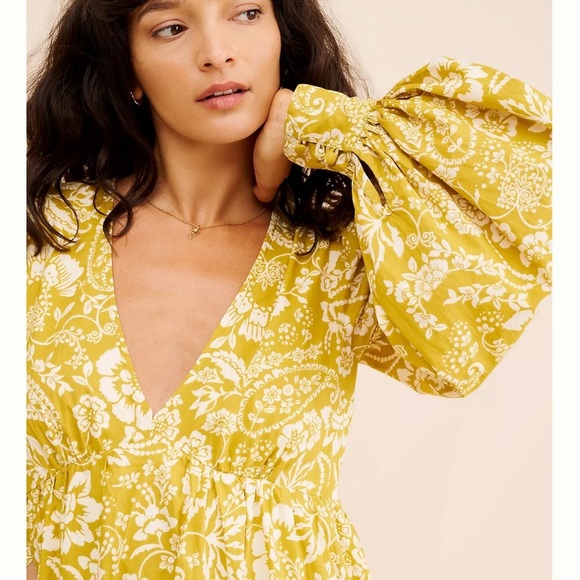 Mauve Yellow Floral Mini‎ Dress - Picture 3 of 11